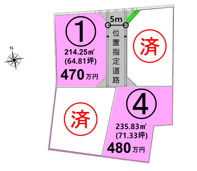 仁万分譲地の区画図