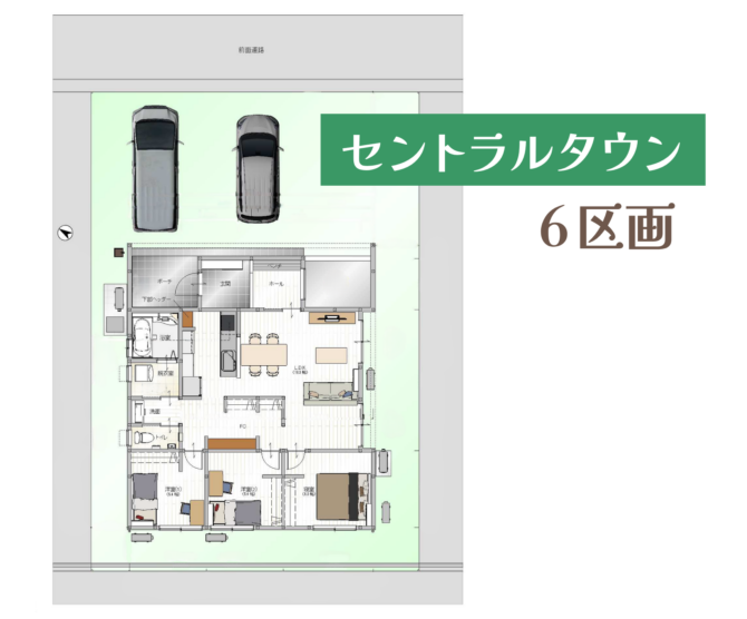 大田町分譲地の区画図の駐車配置図