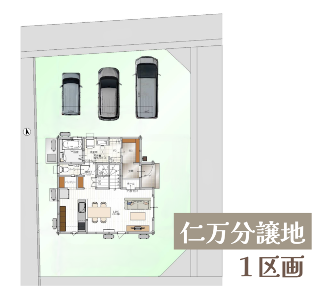 仁万分譲地の区画図の駐車配置図