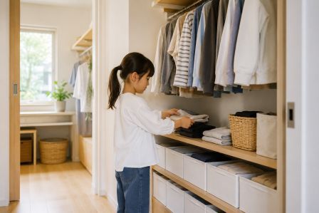 子どもが自分で片付けている