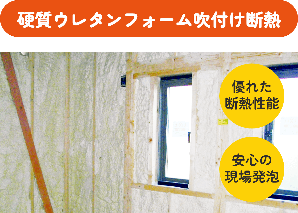 硬質ウレタンフォーム吹付け断熱 優れた断熱性能 安心の現場発泡