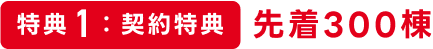 特典1：契約特典　先着300棟