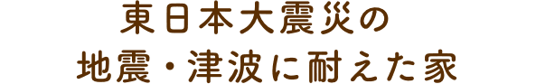 東日本大震災の地震・津波に耐えた家