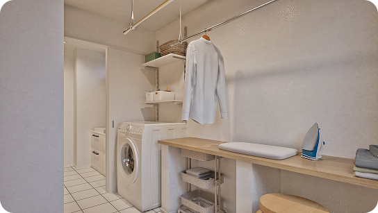 大量の洗濯物もおまかせ！ランドリールーム