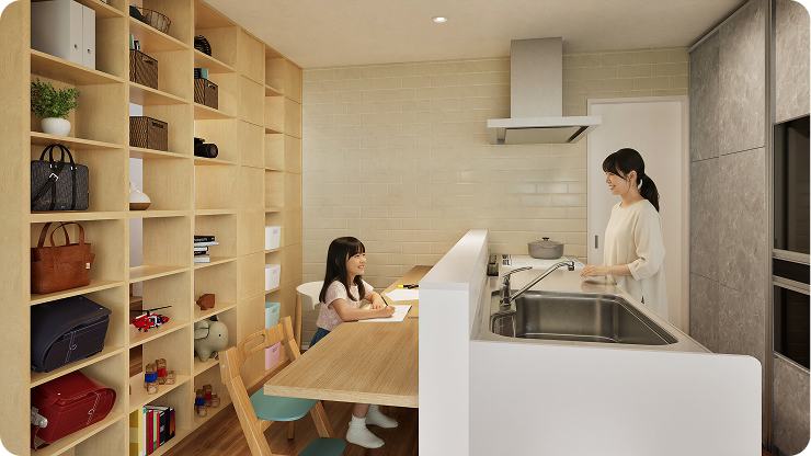 「家族ロッカー」で5人の荷物もすっきり