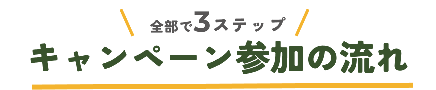 全部で3ステップ キャンペーン参加の流れ