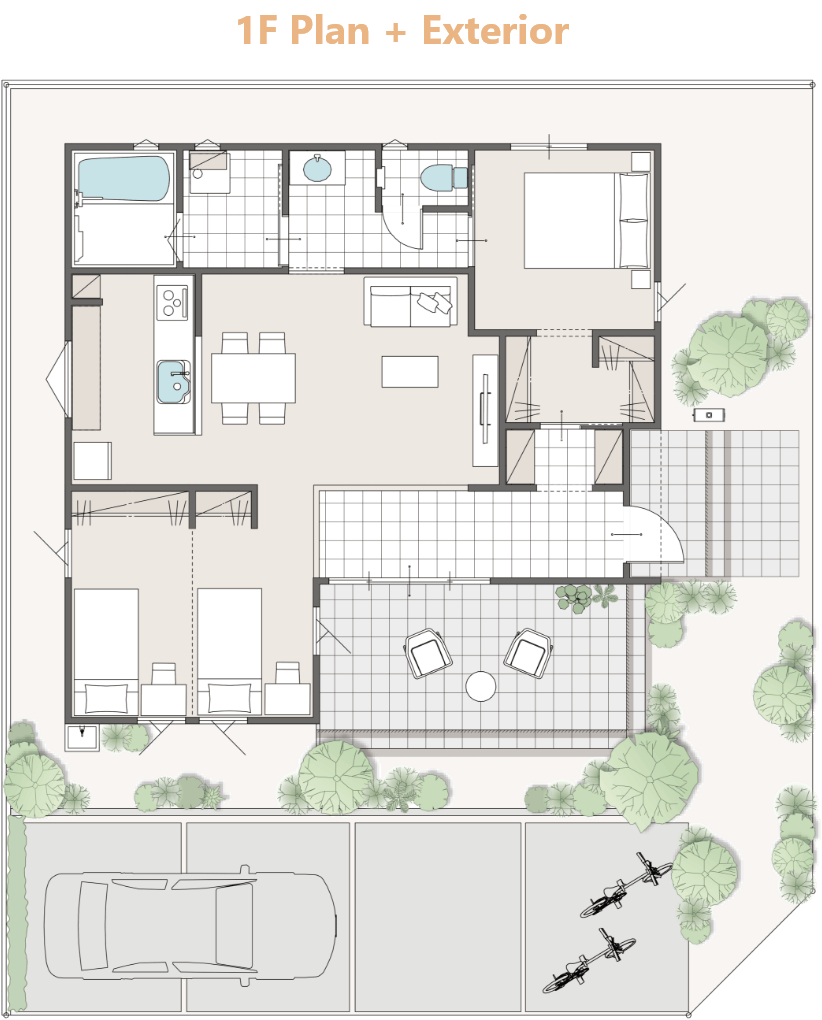 1F Plan + Exterior