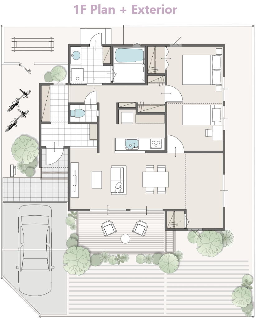 1F Plan + Exterior