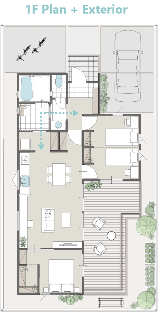 1F Plan + Exterior