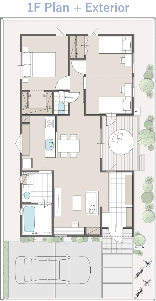 1F Plan + Exterior