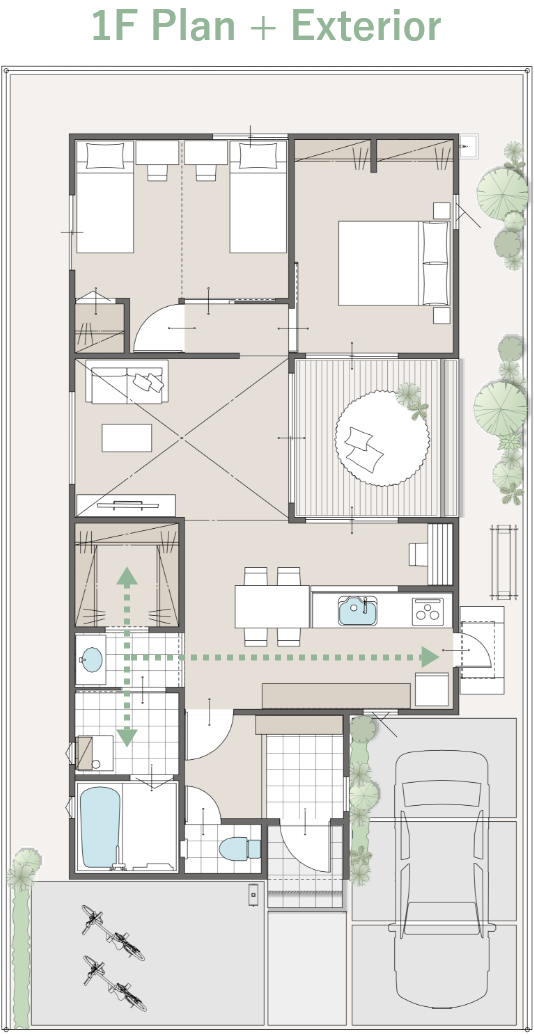 1F Plan + Exterior