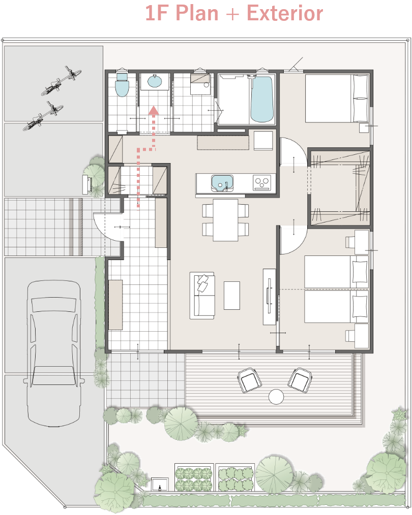 1F Plan + Exterior