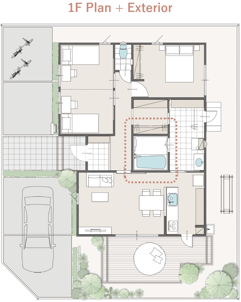 1F Plan + Exterior