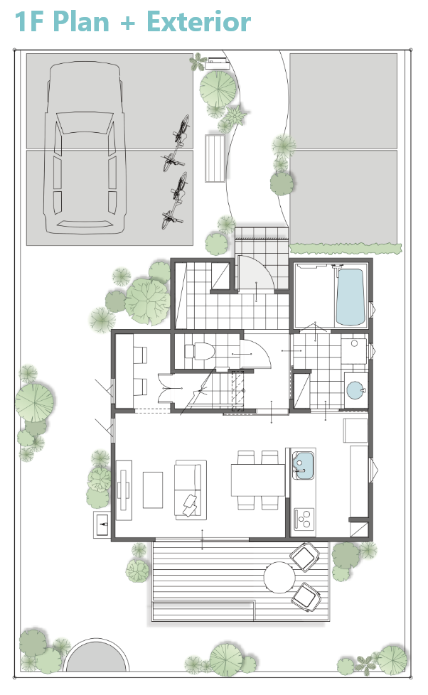 1F Plan + Exterior