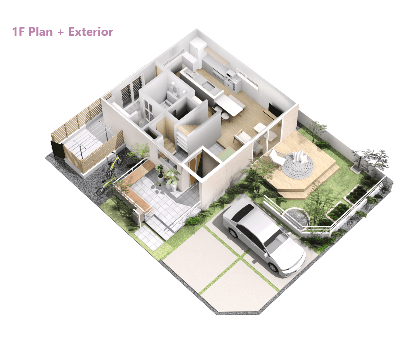 1F Plan + Exterior