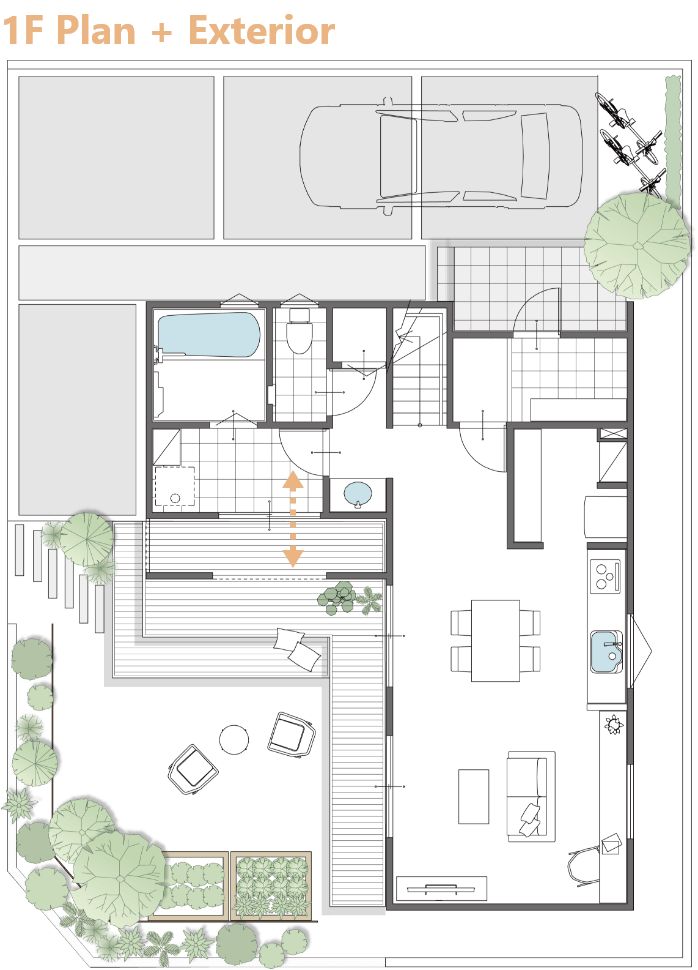 1F Plan + Exterior