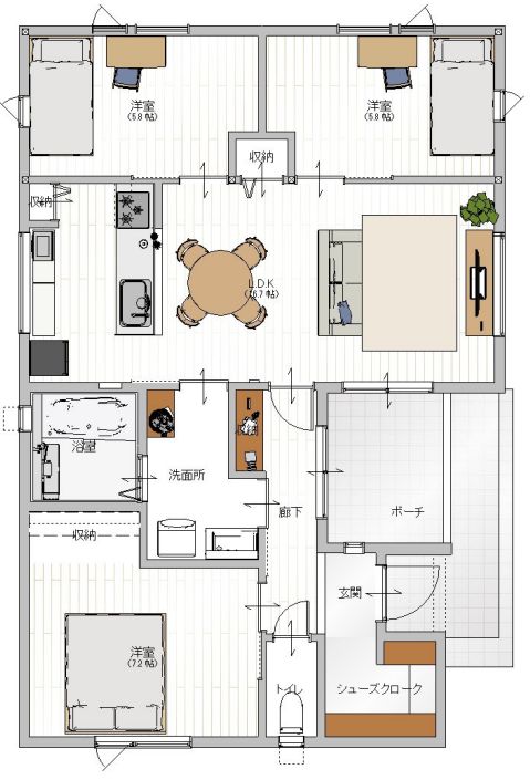 モデルハウス（住宅展示場）山形新庄店（下田街かどモデルハウス）の間取り