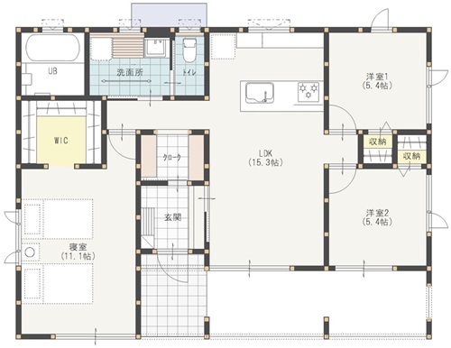 モデルハウス(住宅展示場)水沢店(前沢竹沢2 街かどモデルハウス)の間取り