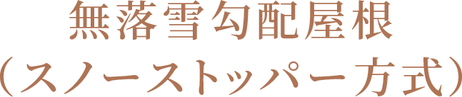 無落雪勾配屋根（スノーストッパー方式）